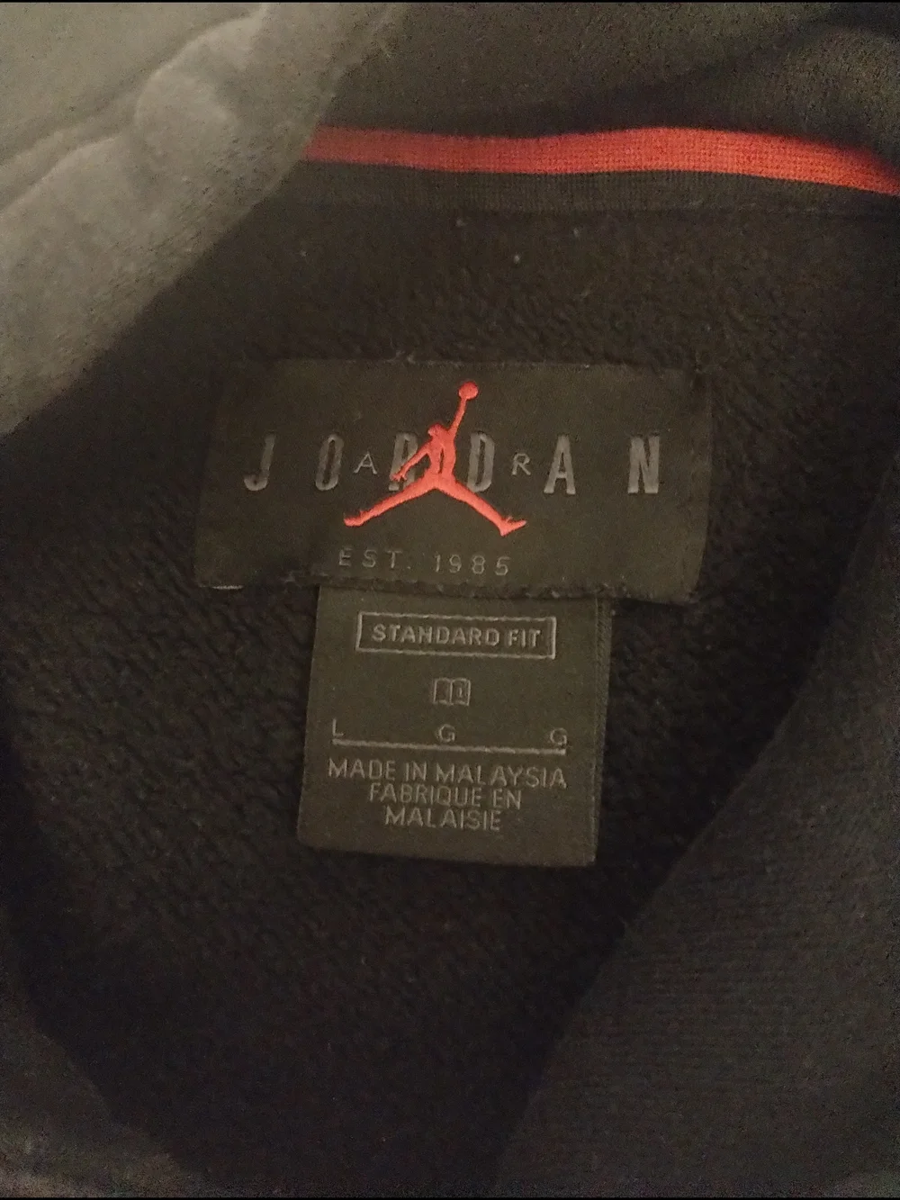 Jordan Black  Hoodie with Red Accent and Sneaker Graphic Sz Medium